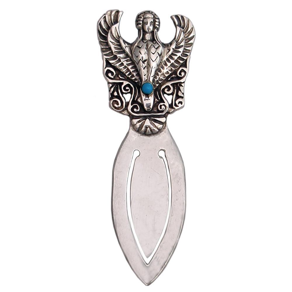 Greek Handmade Bookmark in Sterling Silver with Turquoise (PH-01)