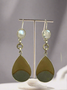 Greek Jewelry, Sterling silver Earrings, Solid silver Earrings, Greek Earrings, Moonstone Earrings, Jasper Earrings