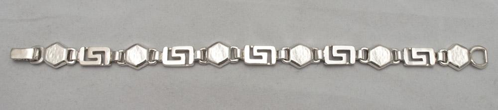 Greek Key Meander Bracelet in Sterling Silver (B-87)