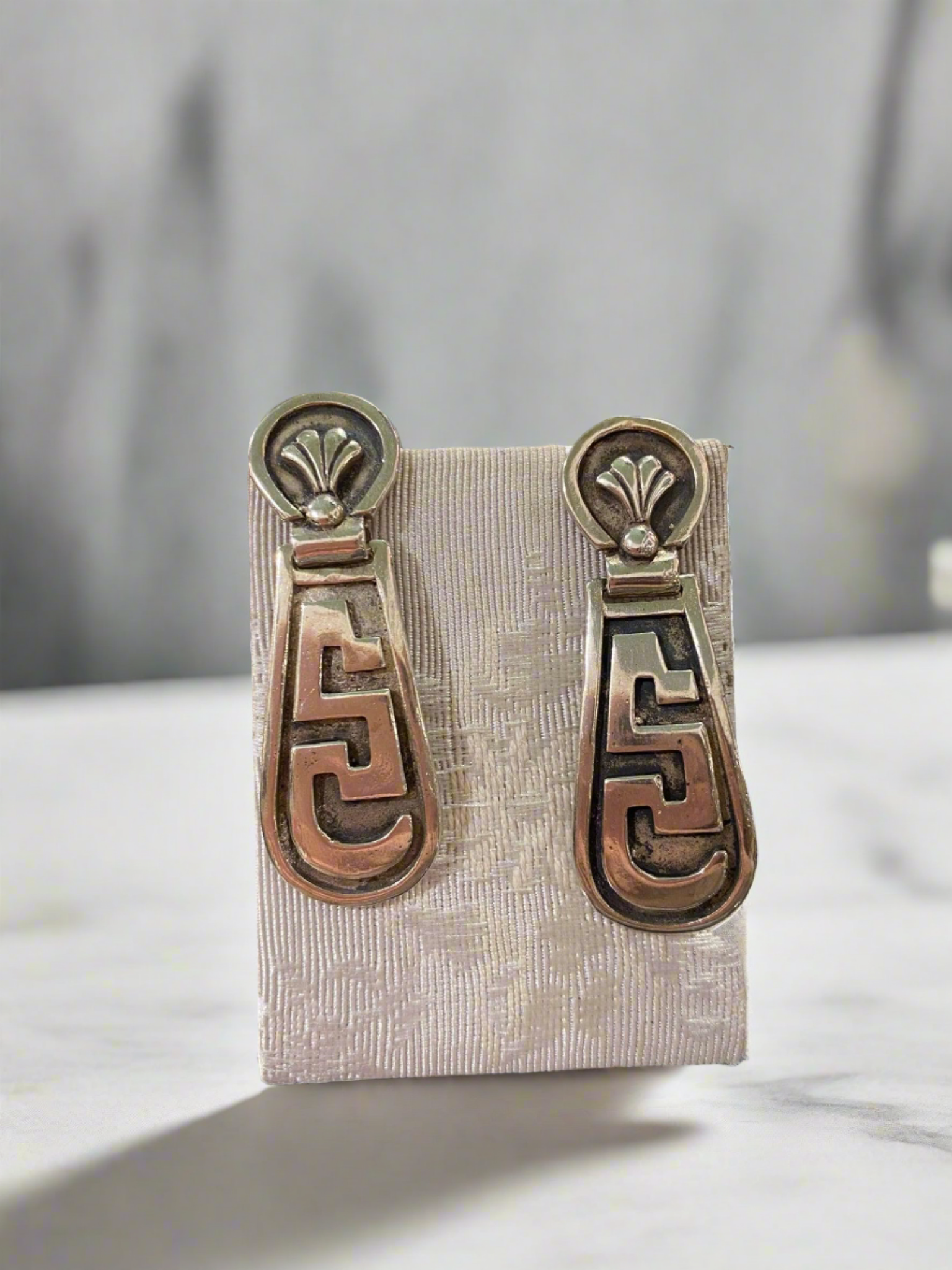 Greek Key Meander Earrings in sterling Silver (AG-15)