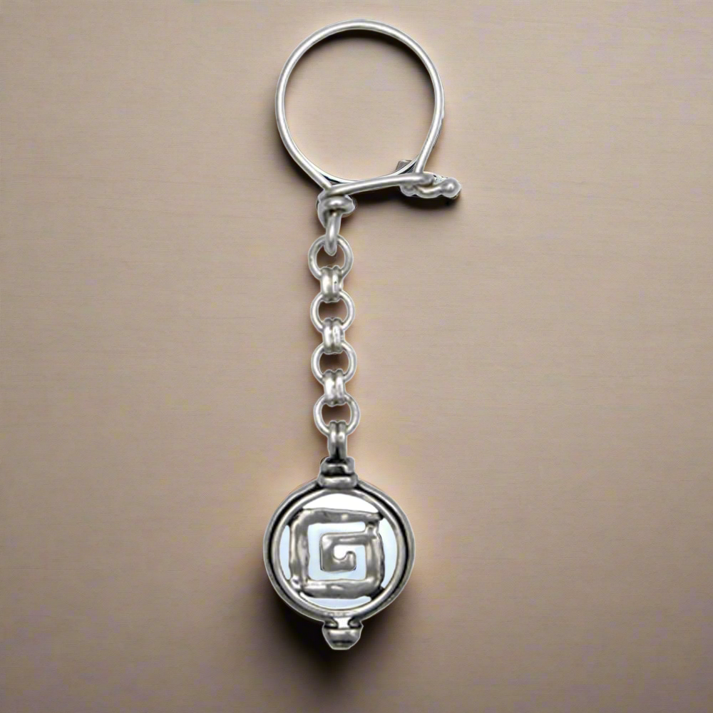 Greek Key Meander Key ring in sterling silver (MP-01)