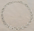 Greek Key Meander Necklace in Sterling Silver, (PE-08)