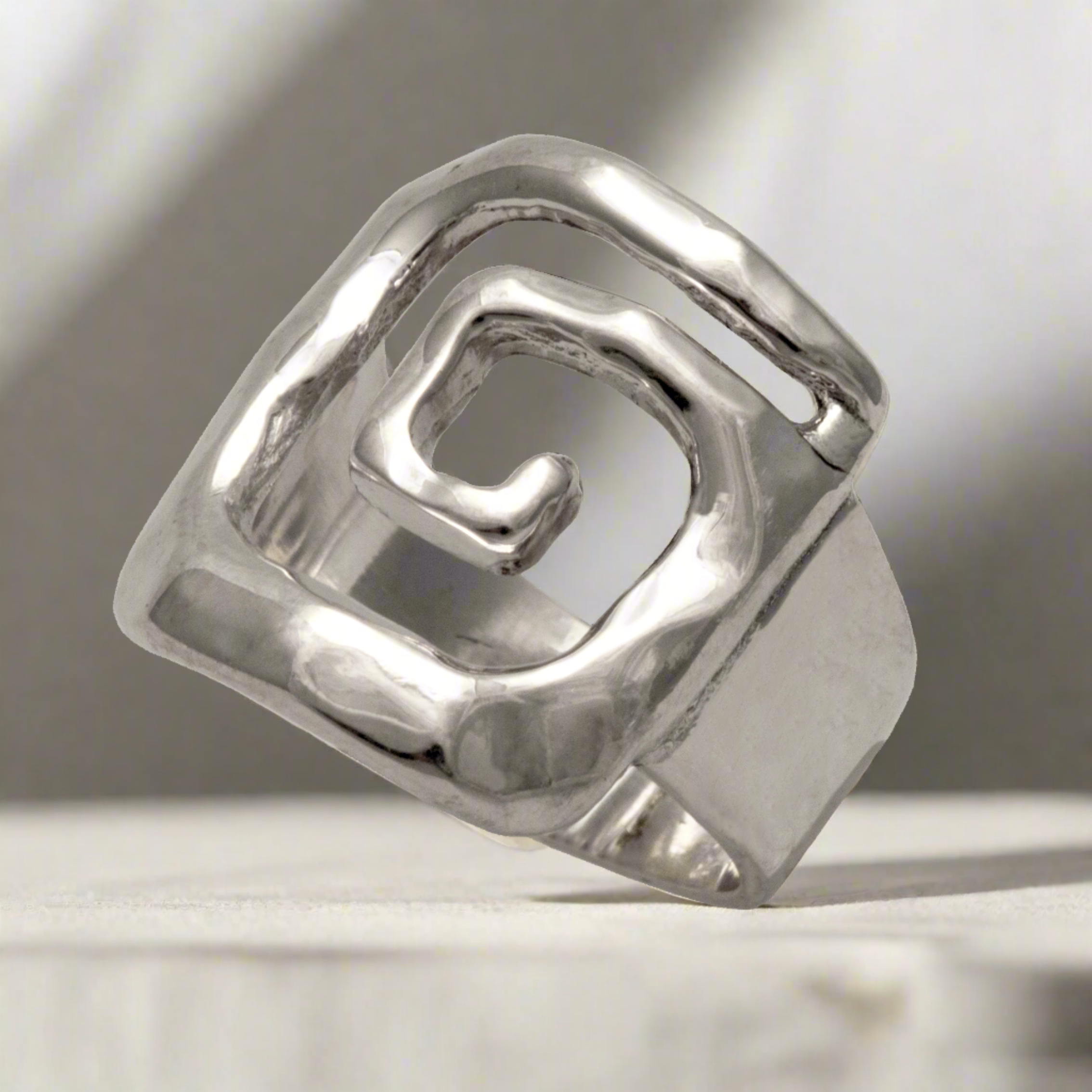 Greek Key Meander Ring in Sterling Silver (DT-60)