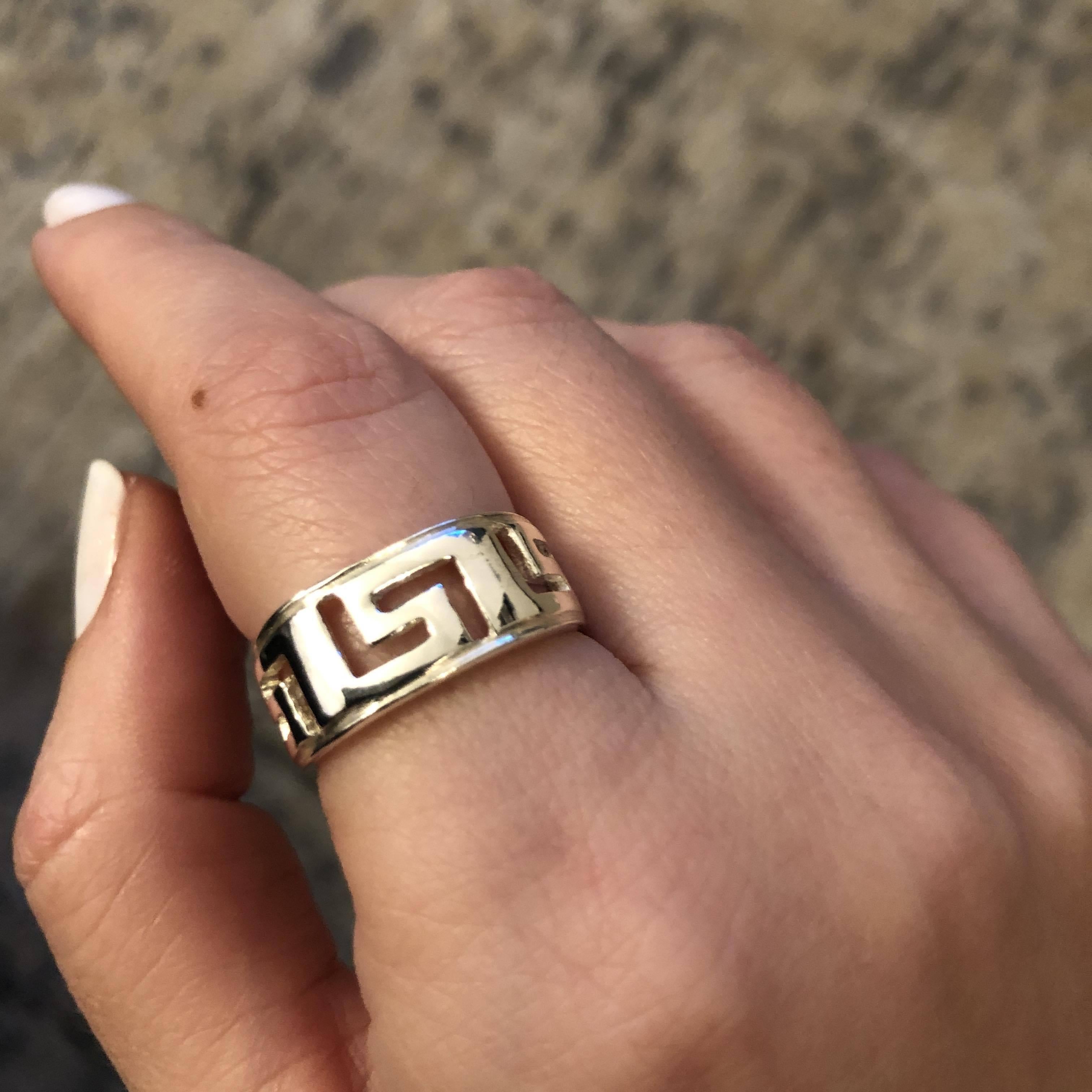 Greek Key Meander Ring in Sterling Silver (DT-63)