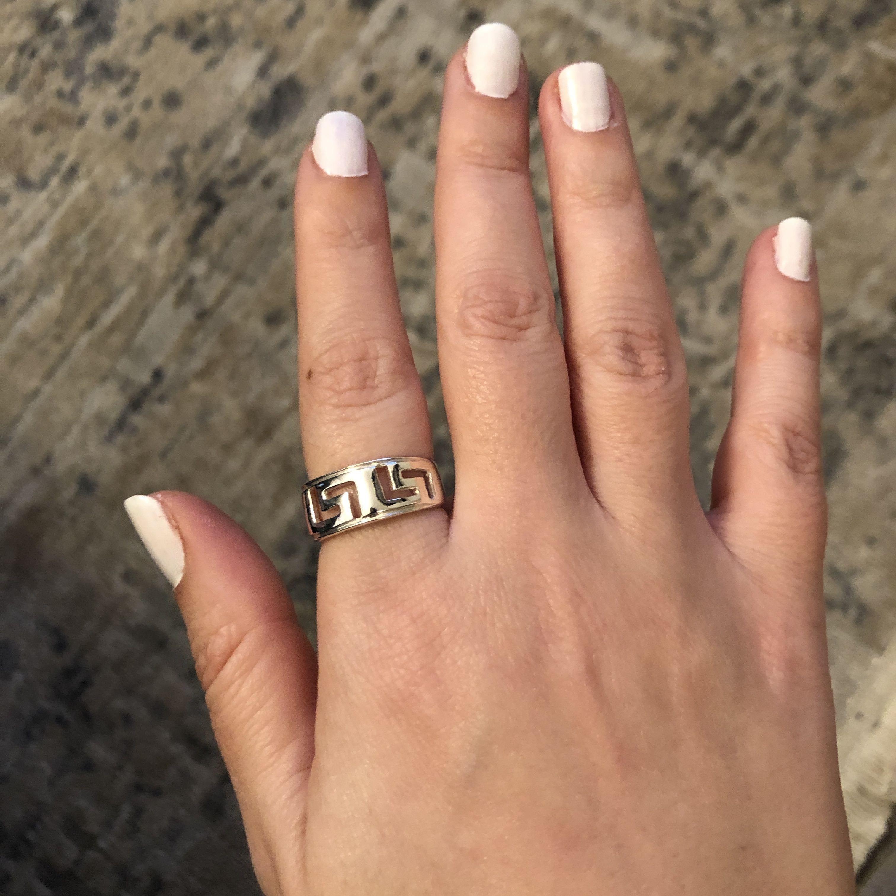 Greek Key Meander Ring in Sterling Silver (DT-63)