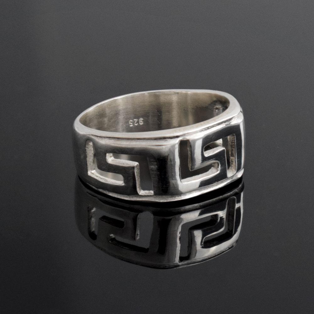 Greek Key Meander Ring in Sterling Silver (DT-63)