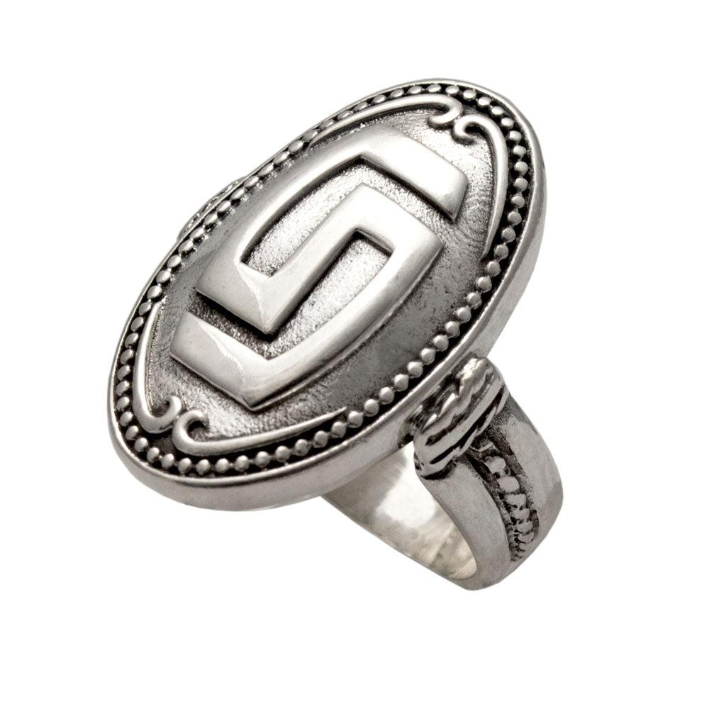 Greek Key Meander Ring in Sterling Silver (DT-66)