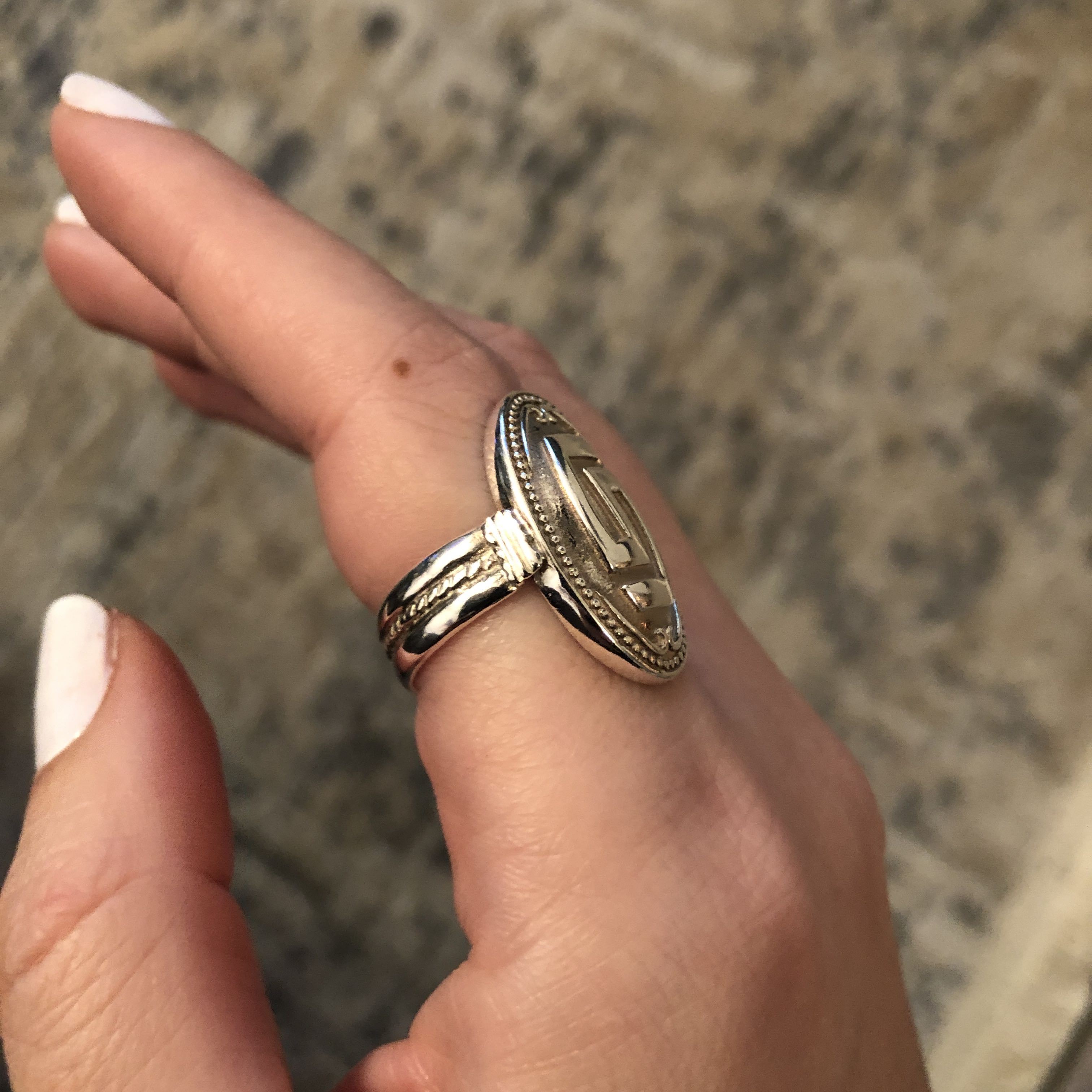 Greek Key Meander Ring in Sterling Silver (DT-66)