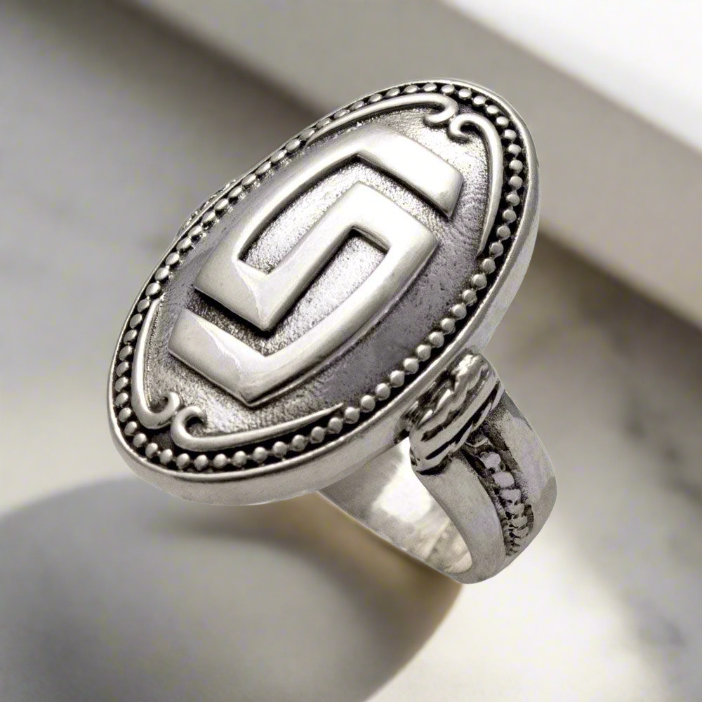 Greek Key Meander Ring in Sterling Silver (DT-66)