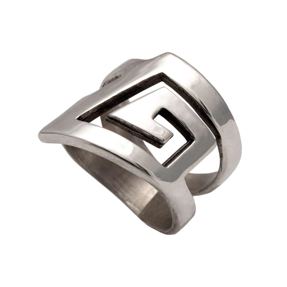 Greek Key Meander Ring in Sterling Silver (DT-68)