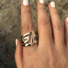 Greek Key Meander Ring in Sterling Silver (DT-68)