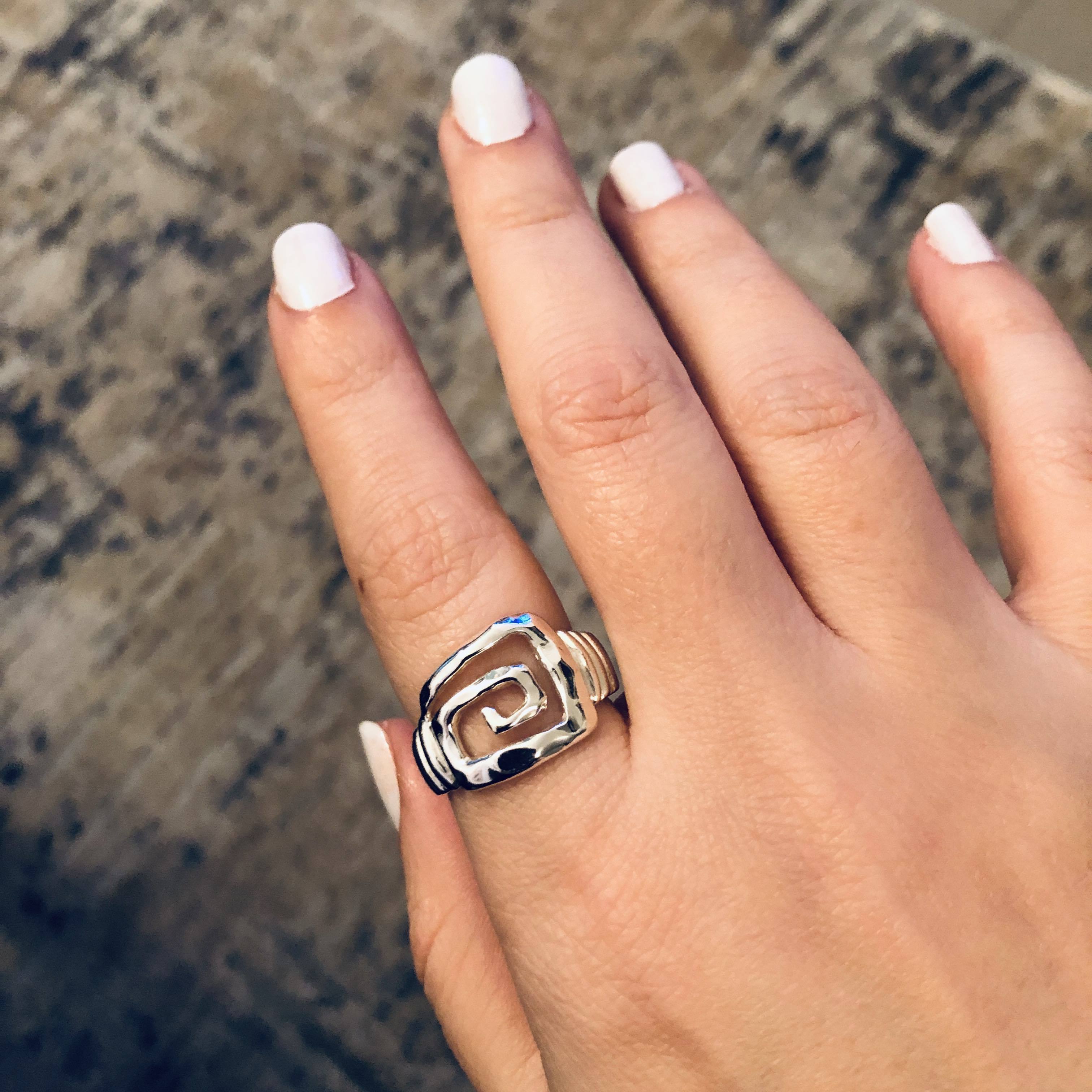 Greek Key Meander Ring in Sterling Silver (DT-72)