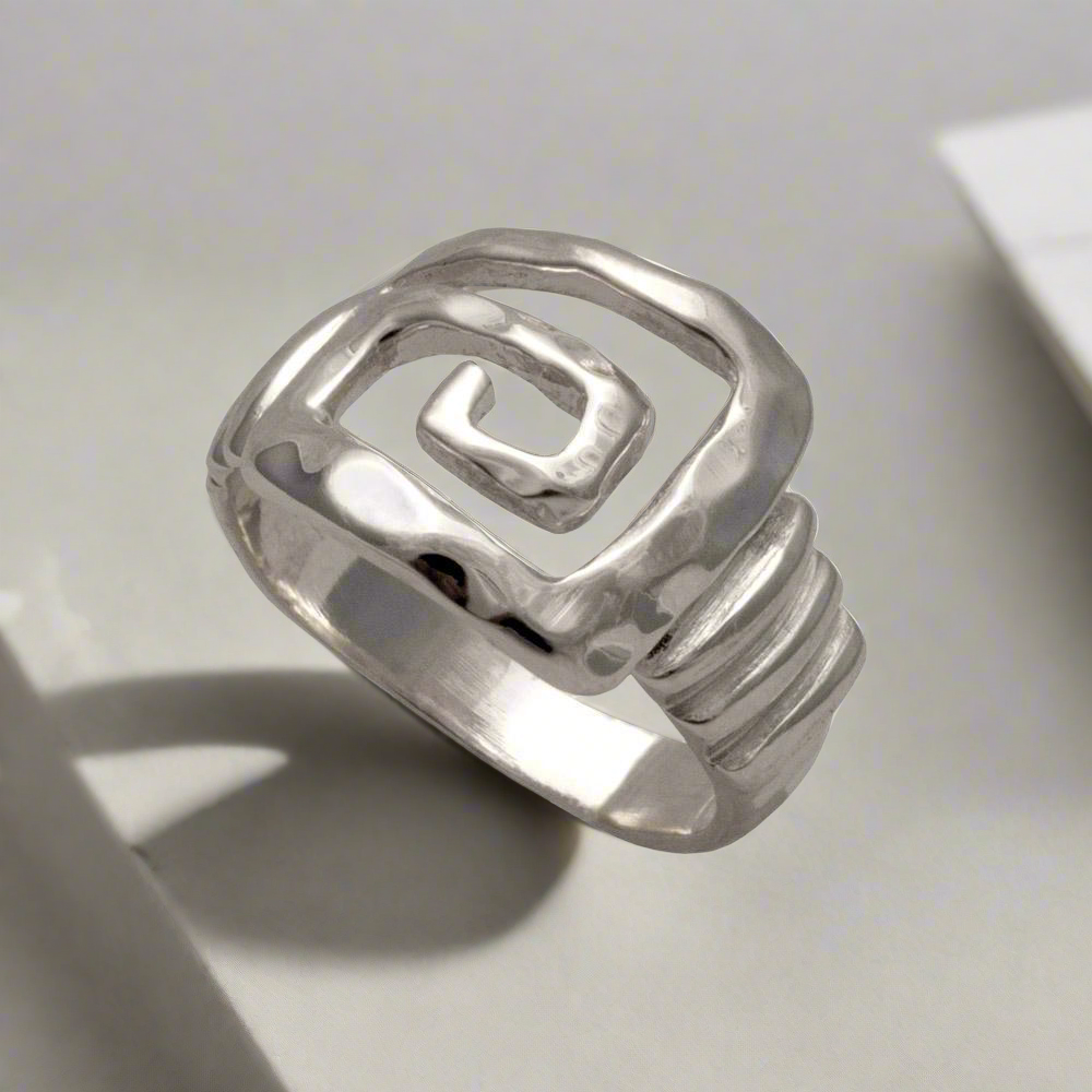 Greek Key Meander Ring in Sterling Silver (DT-72)