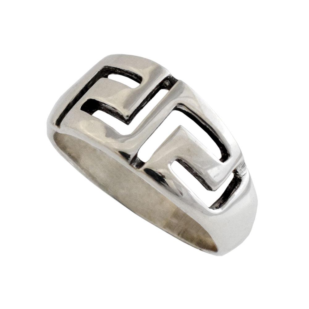 Greek Key Meander Ring in Sterling Silver (DT-77)