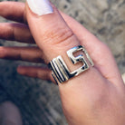 Greek Key Meander Ring in Sterling Silver, Meander Ring (DT-78)