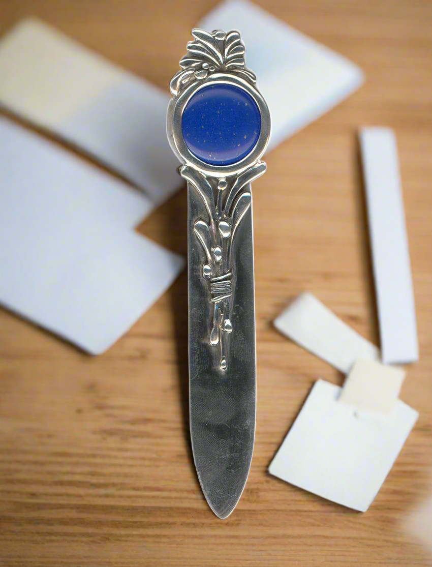 Greek Sterling Silver Letter Opener with Lapis Lazuli (PC-01)