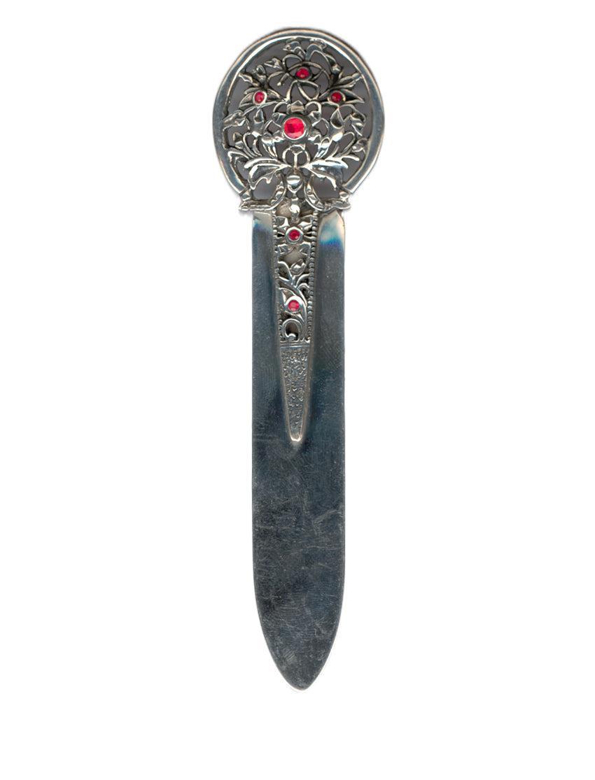 Greek Sterling Silver Letter Opener with Zircon (PC-07)