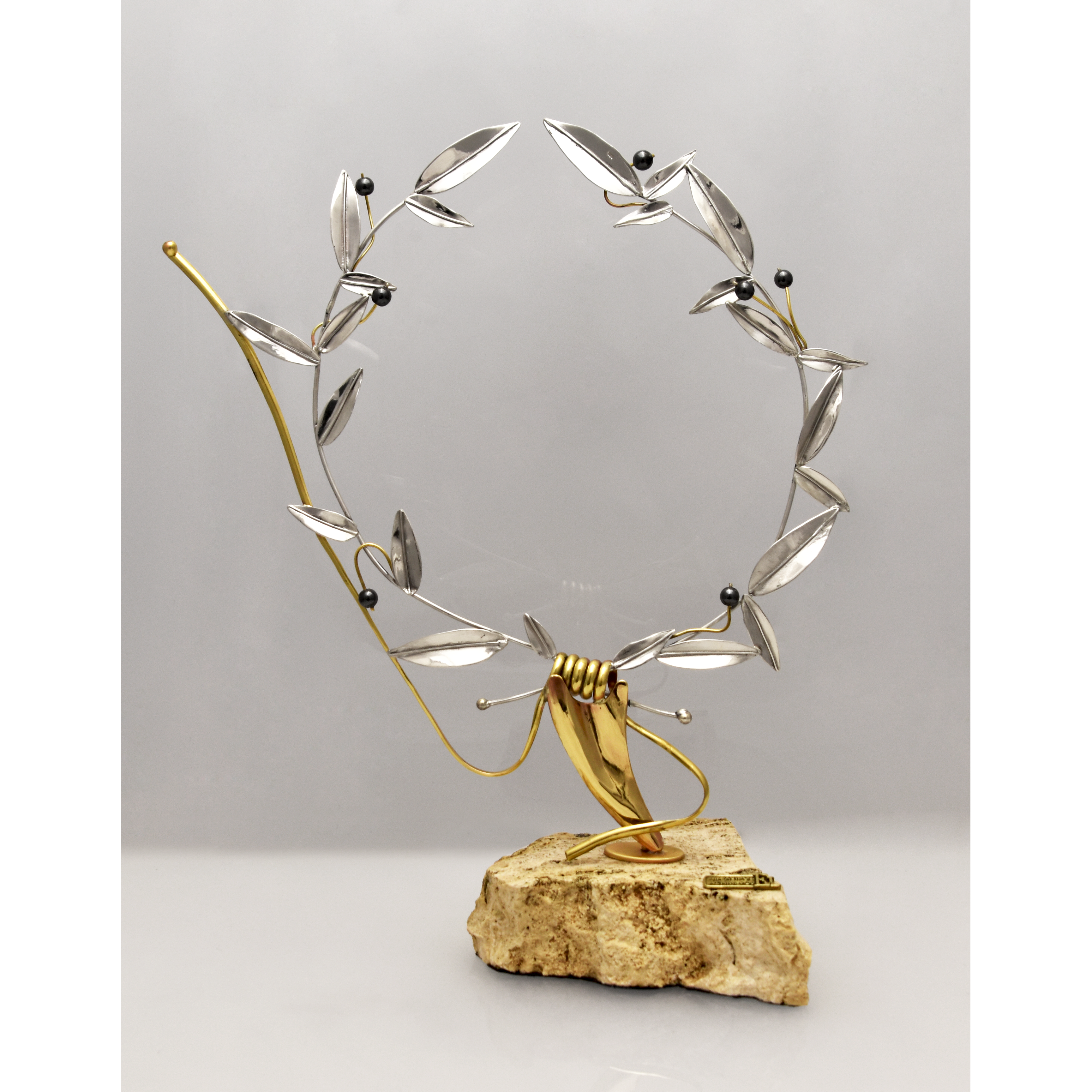 Greek Sterling Silver Olive leaf Wreath (A-81)