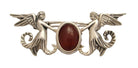 Greek Traditional Angels Brooch in Sterling silver with Carnelian (K-18)