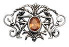 Greek Traditional Brooch in Sterling Silver with Zircon (K-19)