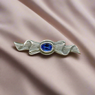 Greek Traditional Brooch in Sterling silver with Zircon (K-33)