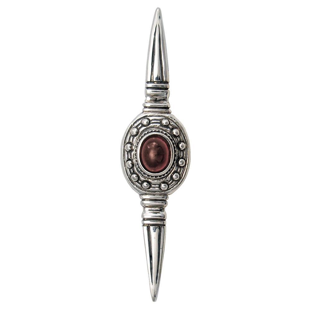 Greek Traditional Brooch in Sterling silver with a carnelian (K-11)