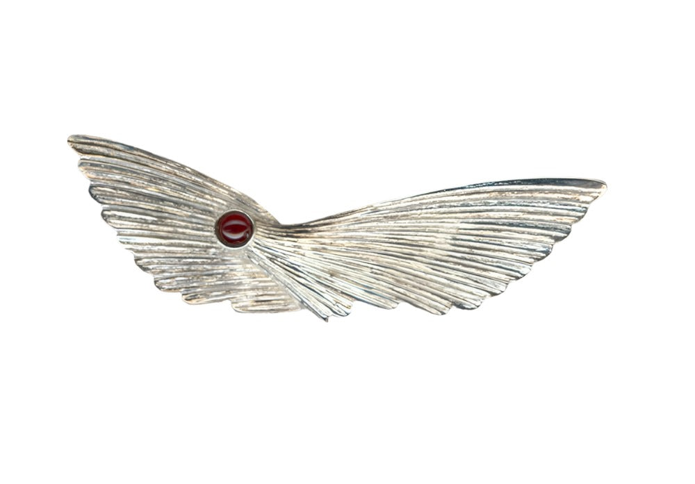 Greek Traditional Brooch in sterling silver with zircon (K-15)