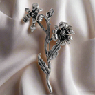 Greek Traditional Flower Brooch in Sterling silver (K-39)