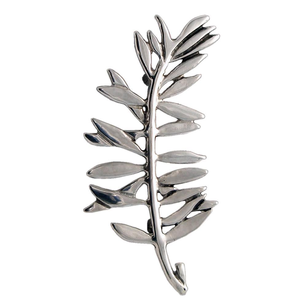 Greek Traditional Olive leaf brooch in sterling silver (K-20)