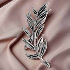 Greek Traditional Olive leaf brooch in sterling silver (K-41)