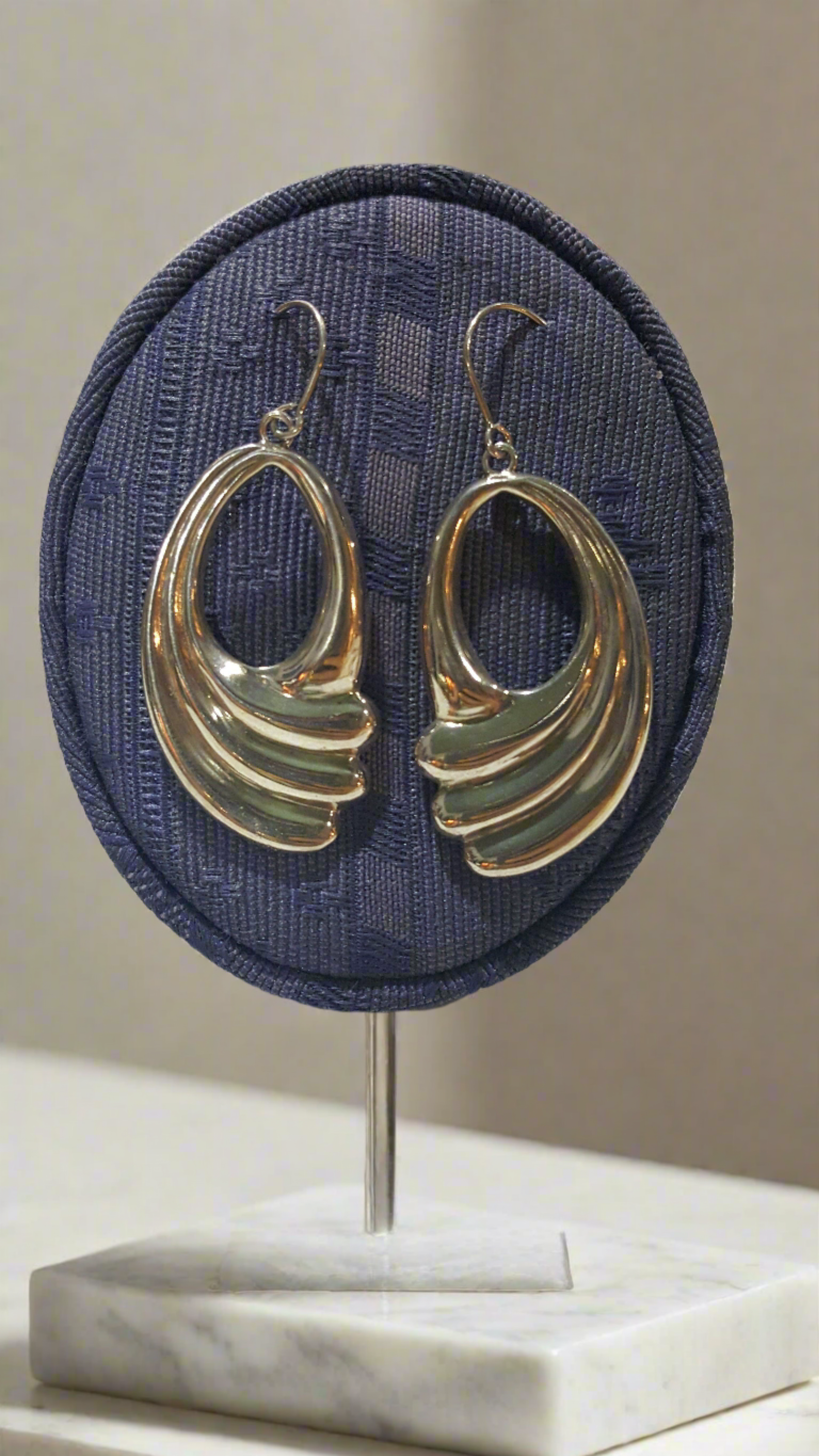 Greek Wave Drop Earrings in Sterling Silver (GT-07)