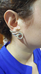 Greek Wave Earrings in Sterling Silver (GT-13)