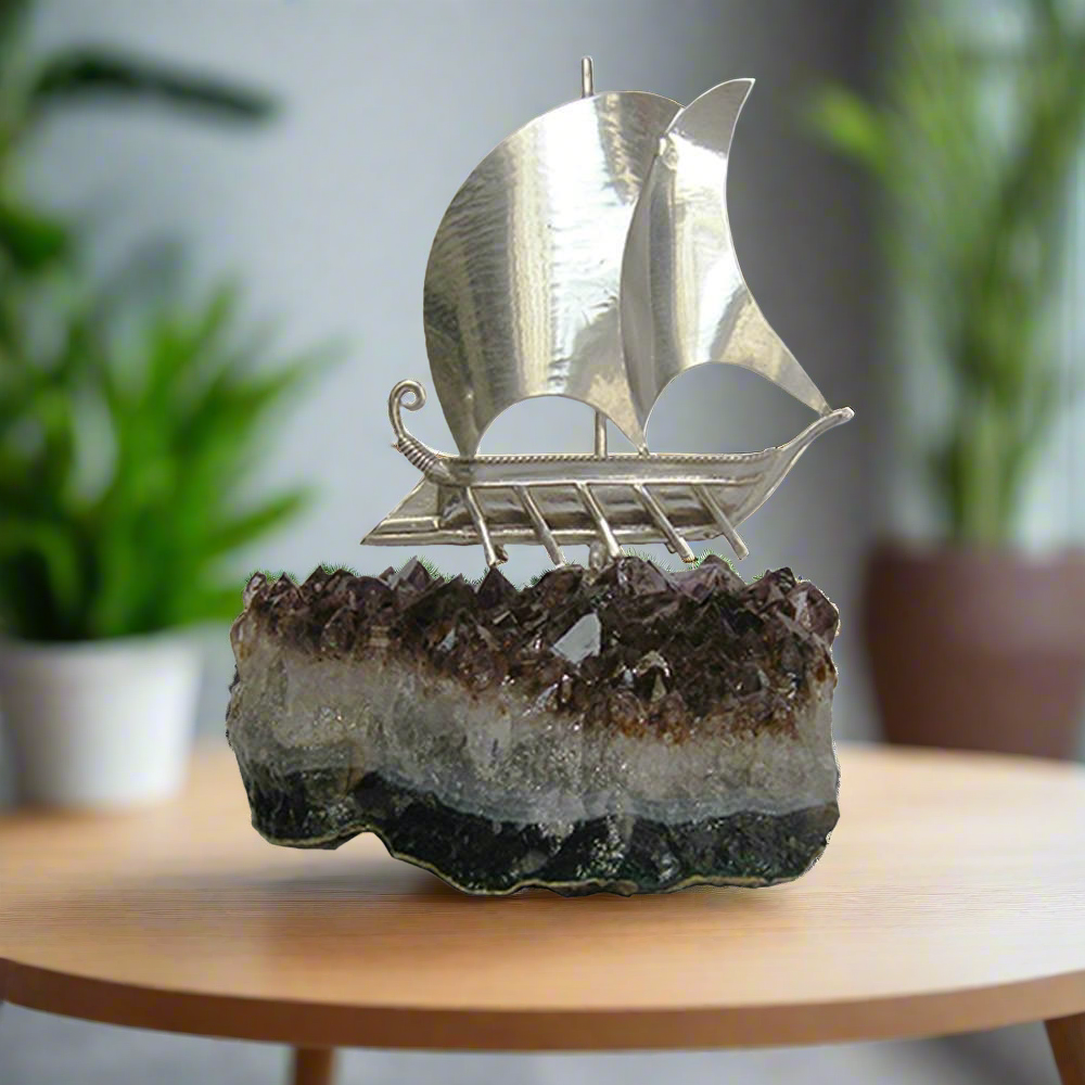 Handmade sailboat in sterling silver Nautical Decor (A-39-32)