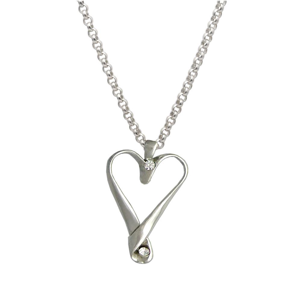 Heart pendant in sterling silver, love pendant, silver pendant, love jewelry