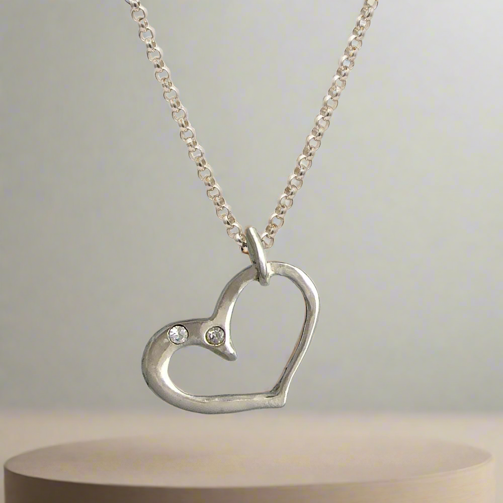 Heart pendant in sterling silver, love pendant, silver pendant, love jewelry