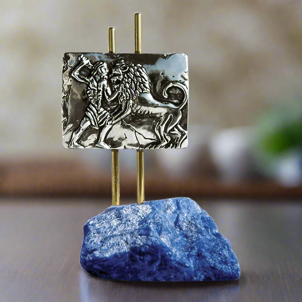 Hercules & the Nemean Lion Figurine in Sterling Silver (A-40-6)