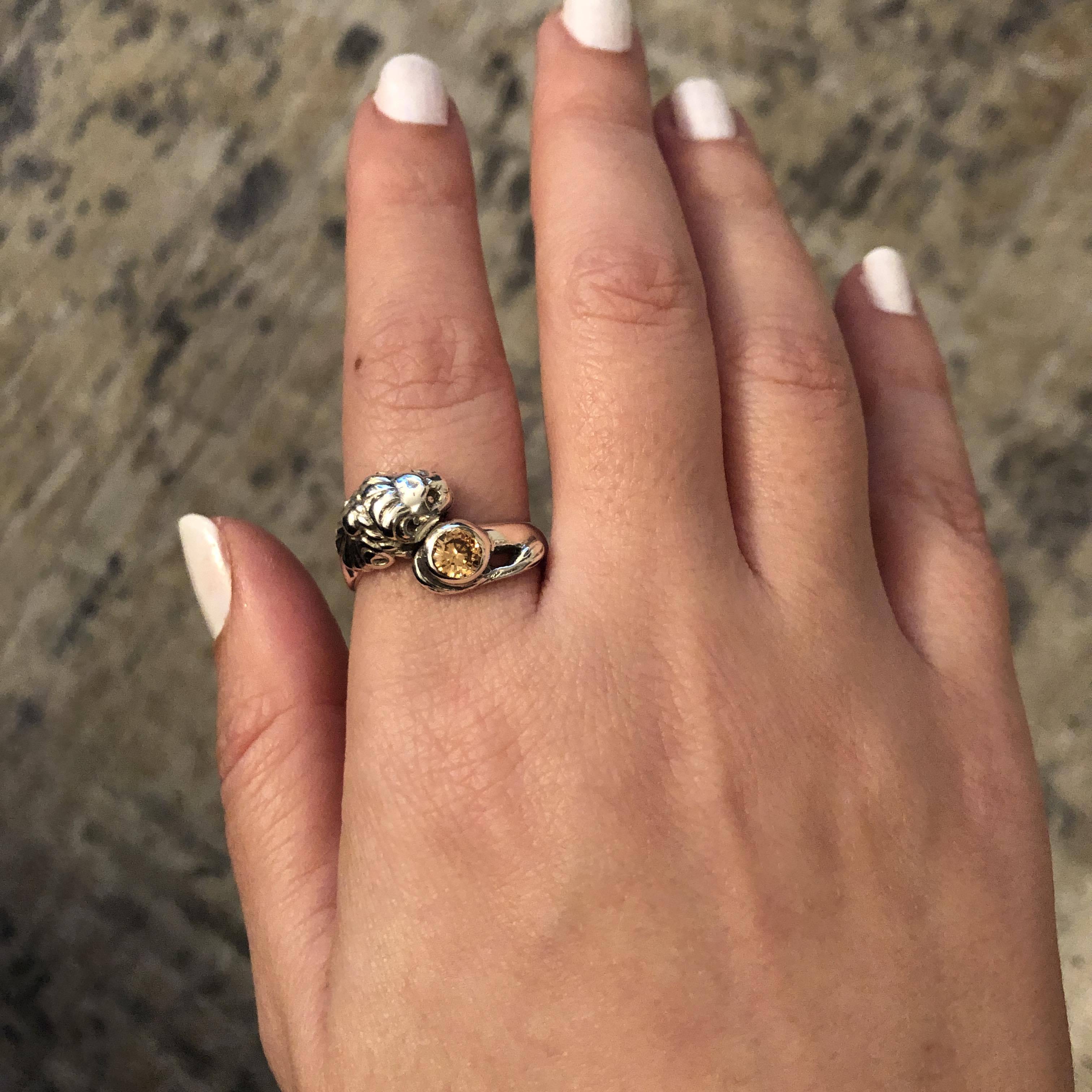 Lion ring women clearance