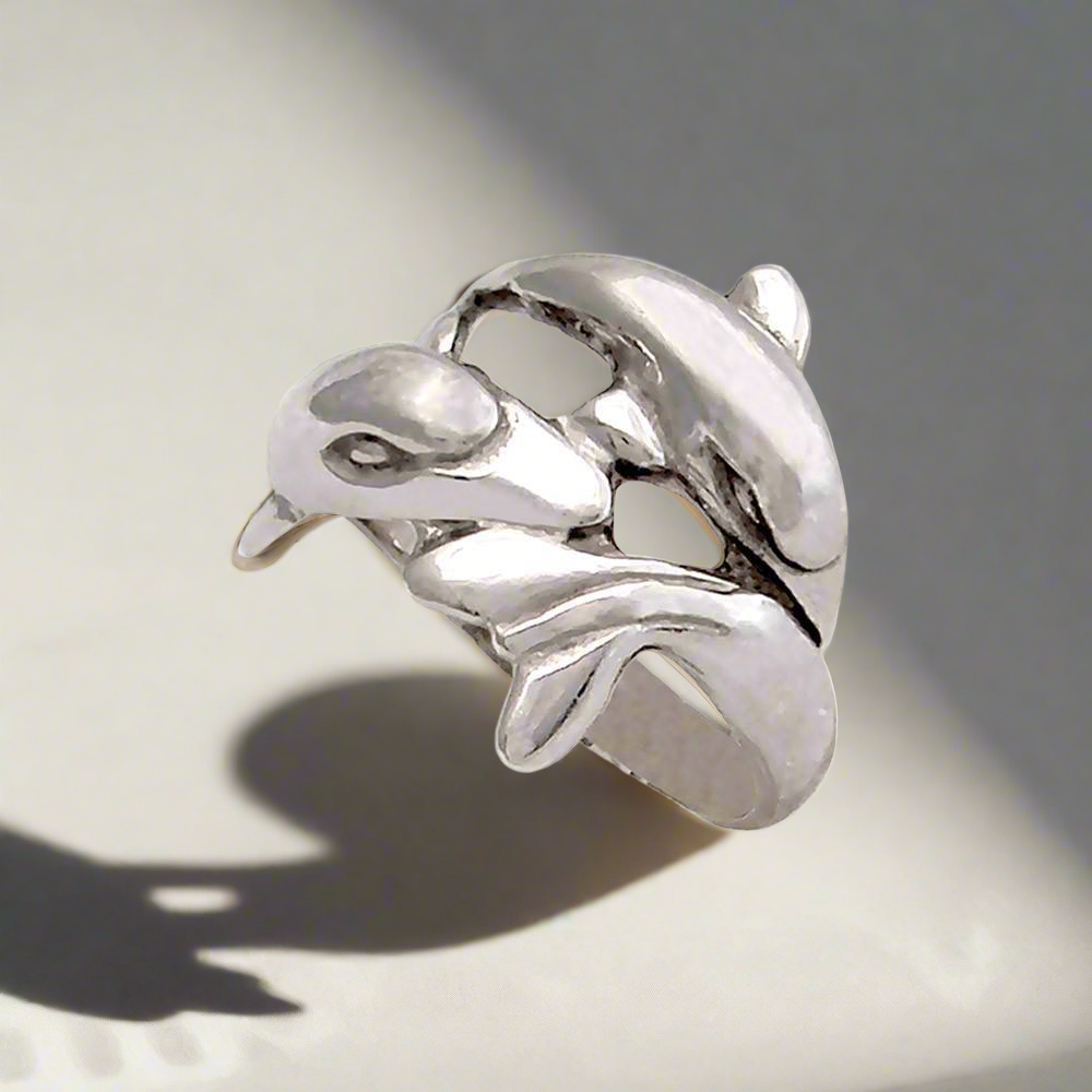 Minoan Dolphins Ring in Sterling Silver (DT-81)