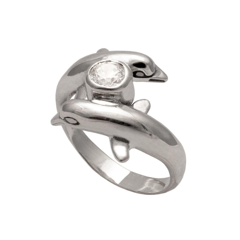 Minoan Dolphins Ring in Sterling Silver (DT-85)