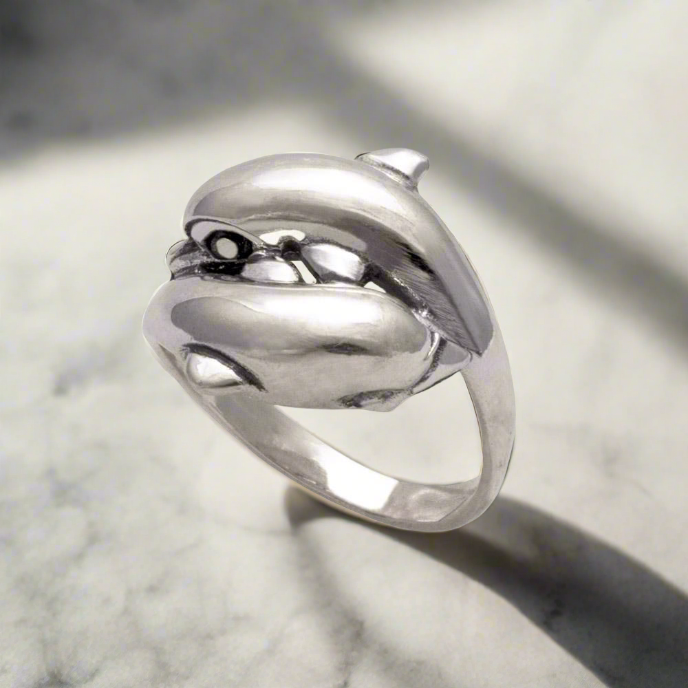 Minoan Dolphins Ring in Sterling Silver (DT-86)