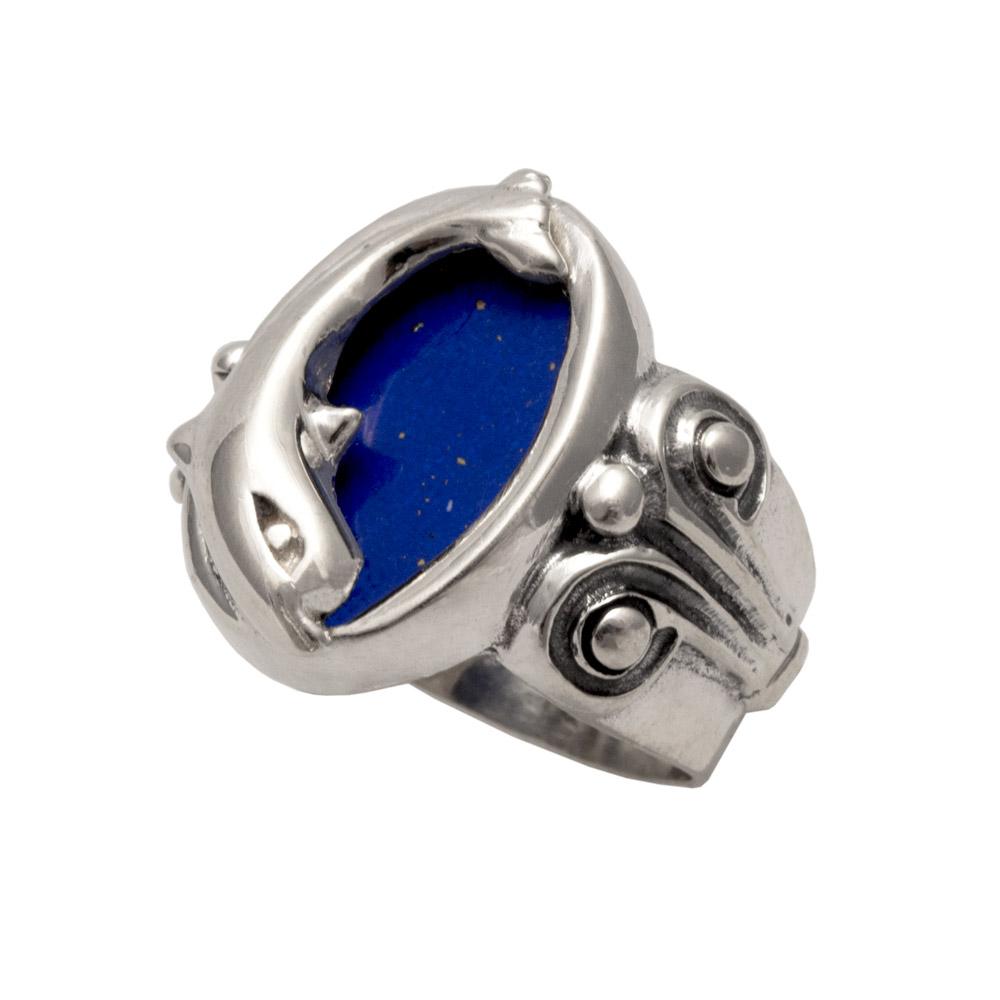 Minoan Dolphins Ring in Sterling Silver (DT-87)