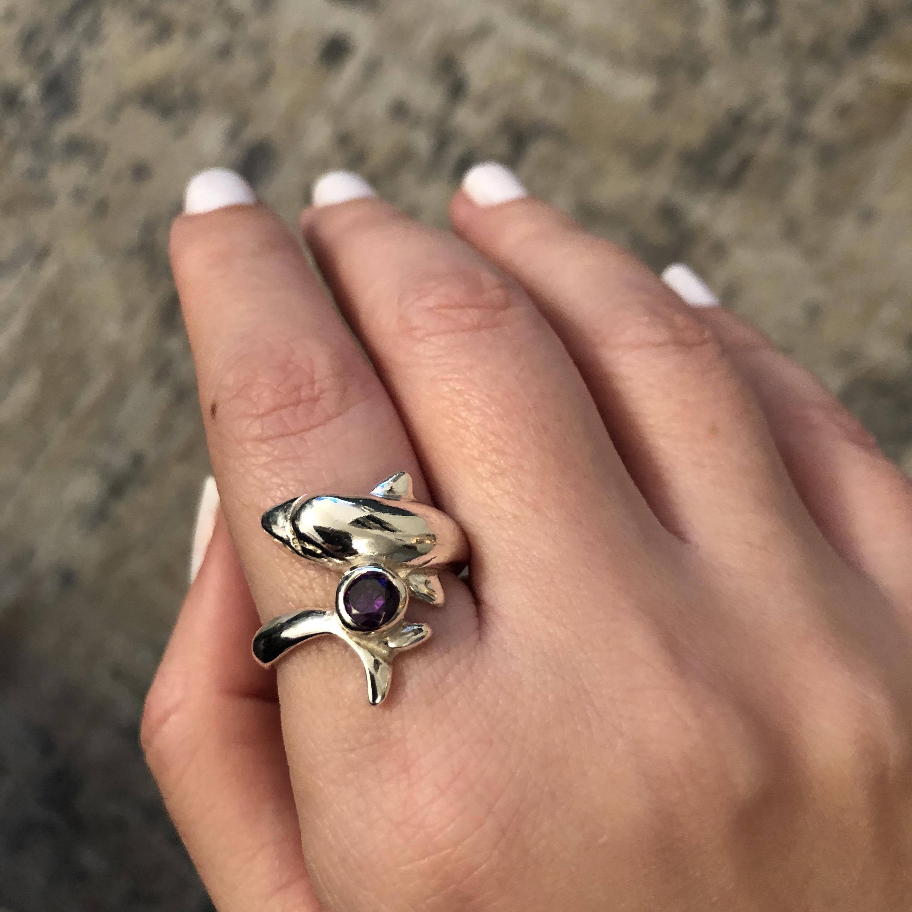 Minoan hot Dolphins Ring in Sterling Silver, Handmade Sterling silver Ring, Greek Jewelry, Mens Gift Ring, Womens Gift Ring