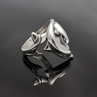 Minoan Dolphins Ring in Sterling Silver, womens jewelry (DT-80)