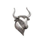 Minoan Head of Taurus Brooch in Sterling Silver (K-70)