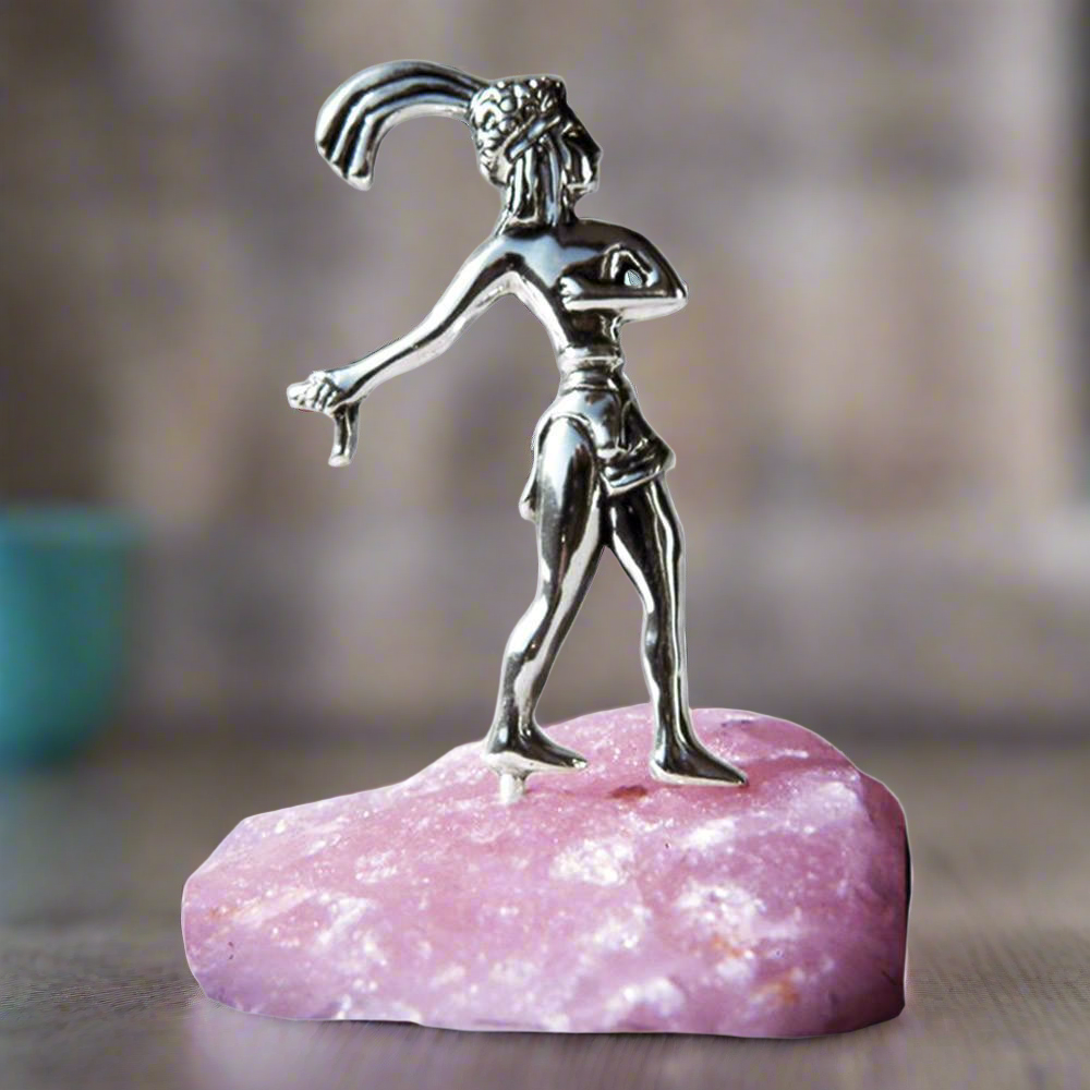 Minoan Knossos Prince of the Lilies - Greek statue Figure in Sterling Silver (A-41-2)