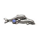 Minoan Zircon Dolphins Brooch in sterling silver with zircon (K-67)