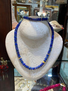 Necklace in 18k Gold with Lapis Lazuli