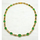 Necklace in 18k gold Perforated with Zambian emeralds