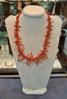 Necklace in Mediterranean Red Coral Gemstones & 18k gold elements