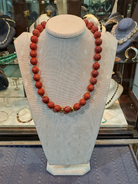 Necklace in Red Coral Gemstones and 18k gold elements